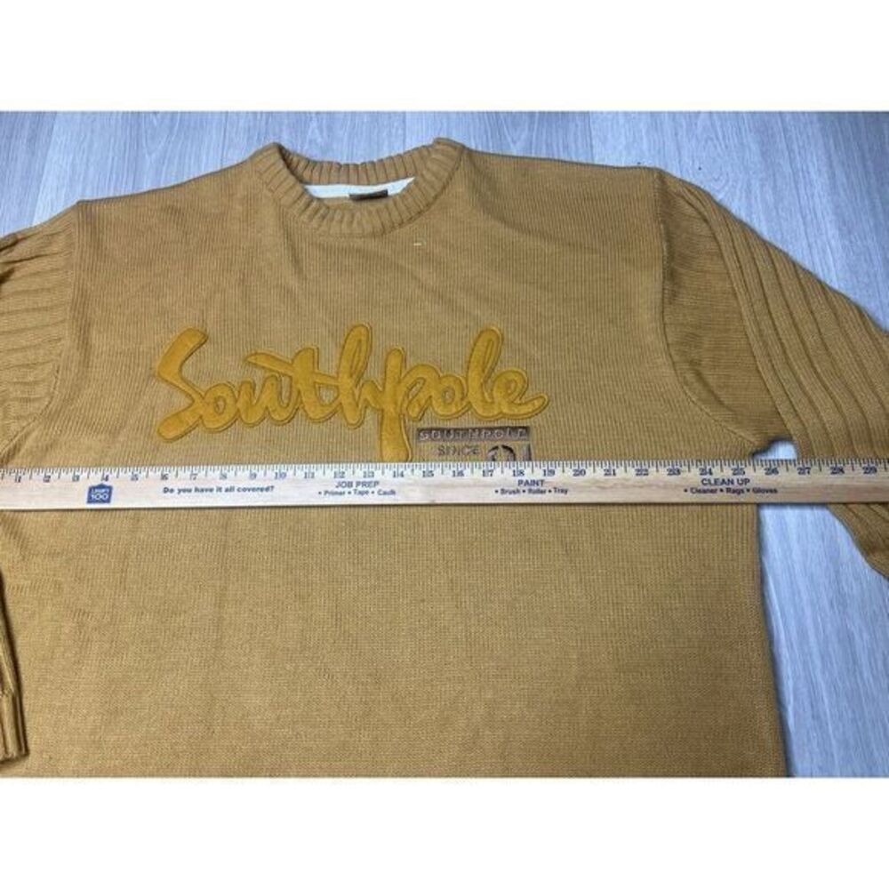Southpole Sweater Mens XL Gold Since 91 Embroidered Streetwear Y2K Hip Hop Retro - Picture 7 of 9